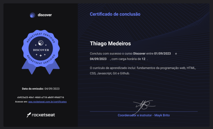 Imagem do certificado