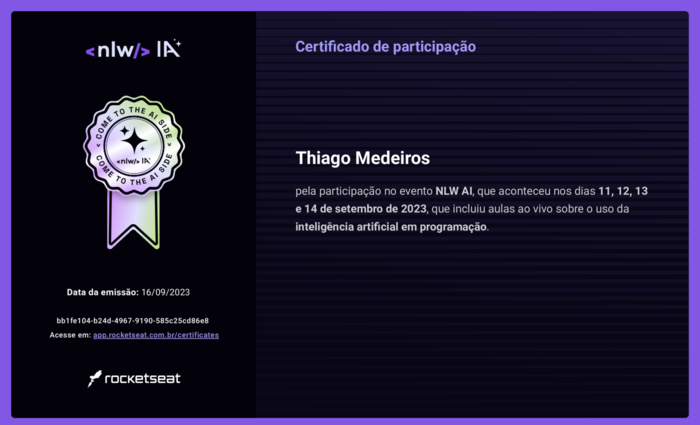 Imagem do certificado